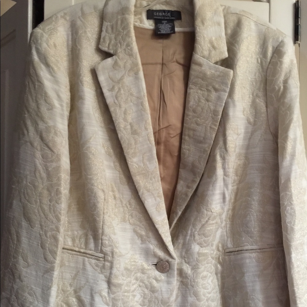 Mark Eisen for George cream/gold lurex jacket